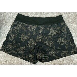Athleta Trekkie North Printed Shorts Terra Firma Dark Olive Size 12 EUC